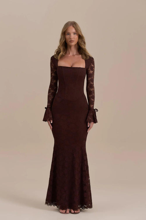 Maxi havfruekjole i blonder