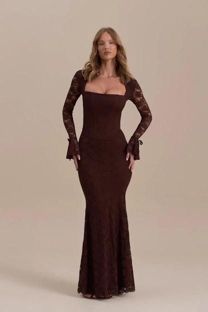 Maxi havfruekjole i blonder