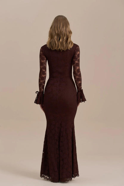 Maxi havfruekjole i blonder